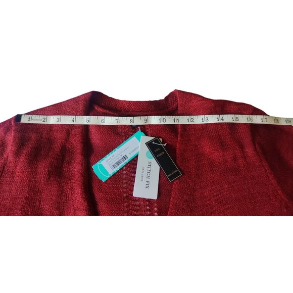 Stitch Fix Lety & Me Elea Pointelle Women's Burnt Orange 1X Cardigan Sweater NWT - Picture 9 of 11